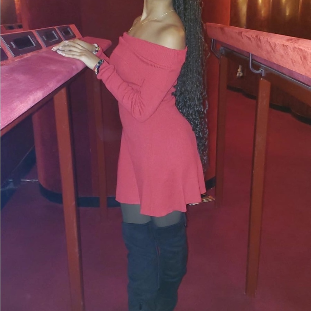 Red Off-Shoulder Dress